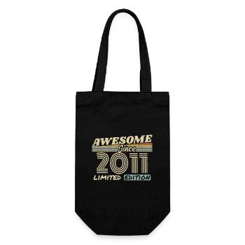 Vintage 2011 Retro - 2011 Geburtstagsgeschenk - Geschenkbeutel für Flaschen - Schwarz - Vorne