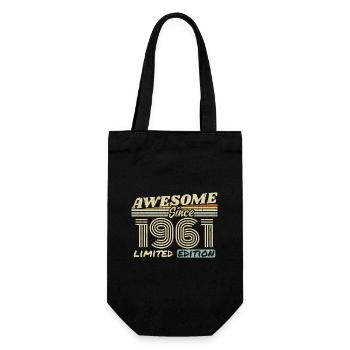Vintage 1961 Retro - 1961 Geburtstagsgeschenk - Geschenkbeutel für Flaschen - Schwarz - Vorne