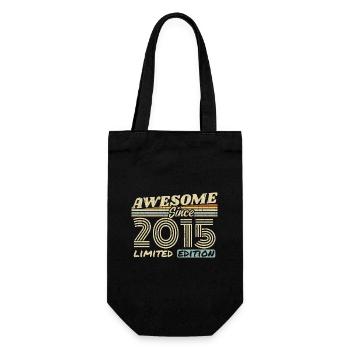 Vintage 2015 Retro - 2015 Birthday Gift - Gift Bag for Bottles - black - Front