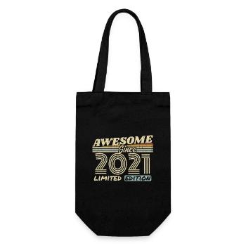 Vintage 2021 Retro - 2021 Geburtstagsgeschenk - Geschenkbeutel für Flaschen - Schwarz - Vorne