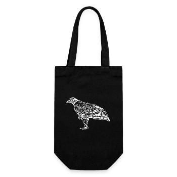 Falken Vogel Vögel - Geschenkbeutel für Flaschen - Schwarz - Vorne