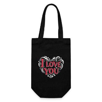 I love You - Valentine' Day - Liebe - Geschenk - Geschenkbeutel für Flaschen - Schwarz - Vorne