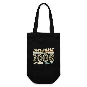 Vintage 2008 Retro - 2008 Birthday Gift - Gift Bag for Bottles - black - Front