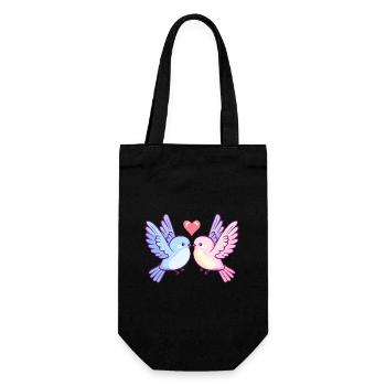 Colombe Couple Amour Oiseau Paix Saint Valentin - Sac à bouteille - noir - Devant