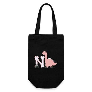 Letter N - Gift Bag for Bottles - black - Front