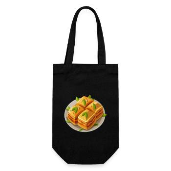 Baklava - Dessert turc - Cadeau - Sac à bouteille - noir - Devant