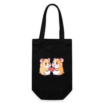 Couple de hamsters Amour Saint-Valentin - Sac à bouteille - noir - Devant