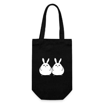 Lapin Drôle Pâques Couple - Sac à bouteille - noir - Devant