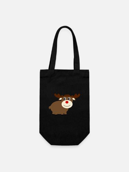 Rentier Elche Weihnachten - Geschenkbeutel für Flaschen - Schwarz