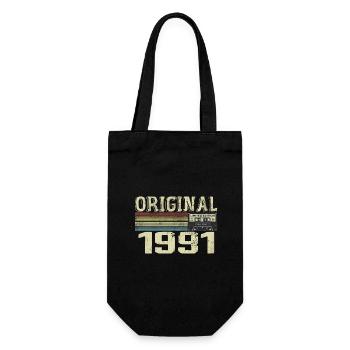 1991 Geburtstagsfeiern - 1991 Retro Geschenk - Geschenkbeutel für Flaschen - Schwarz - Vorne