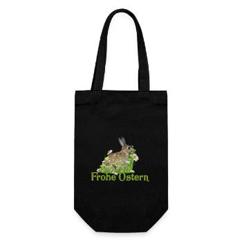 Frohe Ostern - Geschenkbeutel für Flaschen - Schwarz - Vorne