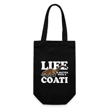 La vie est meilleure avec un coati - cute coati - Sac à bouteille - noir - Devant
