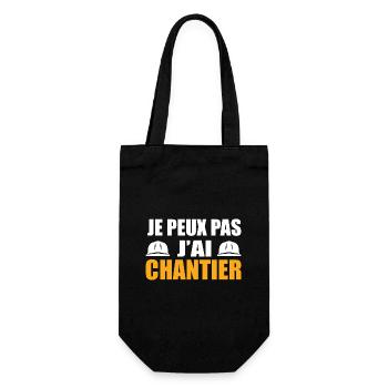 Je Peux Pas J’ai Chantier Travail Travaux Cadeau - Sac à bouteille - noir - Devant