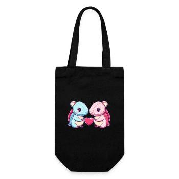 Armadillo Couple Love Valentine's Day - Gift Bag for Bottles - black - Front