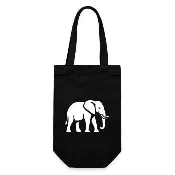 Elephant - Big Game, Tusk, Ivory - Gift Bag for Bottles - black - Front