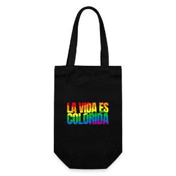 La Vida es colorida - Geschenkbeutel für Flaschen - Schwarz - Vorne