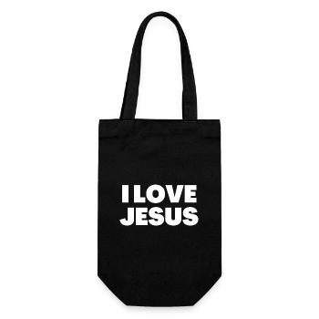 Ich liebe Jesus - Christliche Zitate - Geschenkbeutel für Flaschen - Schwarz - Vorne