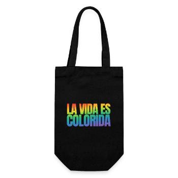 La Vida es colorida - Geschenkbeutel für Flaschen - Schwarz - Vorne