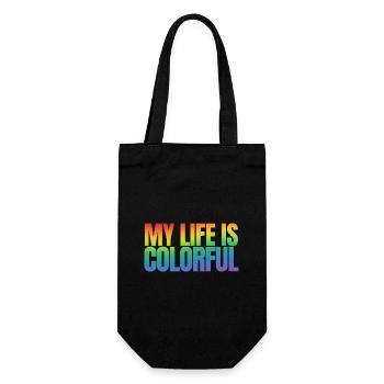 My Life Is Colorful - Gift Bag for Bottles - black - Front
