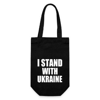 I stand with ukraine - Geschenkbeutel für Flaschen - Schwarz - Vorne