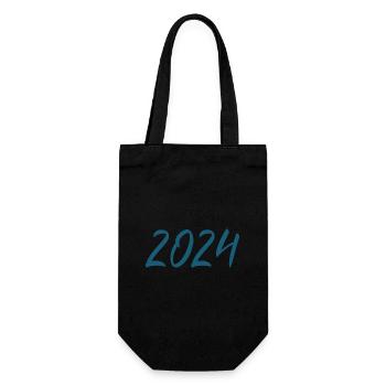 2024 Silvester Neujahr - Geschenkbeutel für Flaschen - Schwarz - Vorne