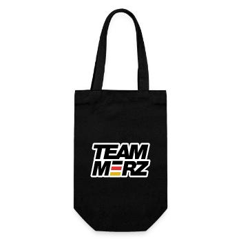 Team Merz - Kanzler - Geschenkbeutel für Flaschen - Schwarz - Vorne