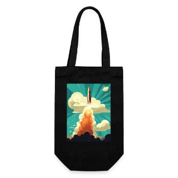 Rocket Launch Raketenstart - Gift Bag for Bottles - black - Front