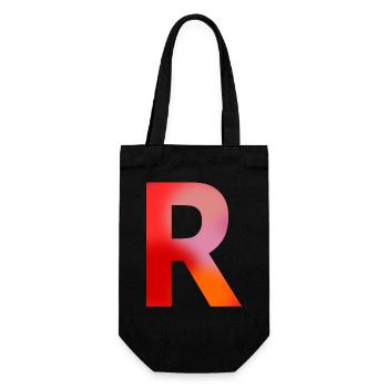 LETTER R - Gift Bag for Bottles - black - Front