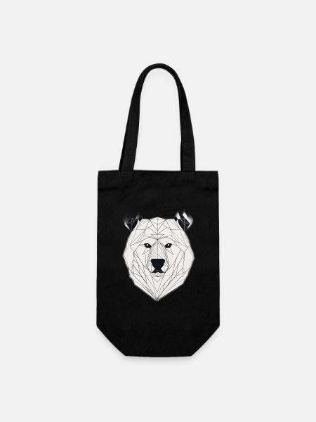 Bear Sketch - Gift Bag for Bottles - black