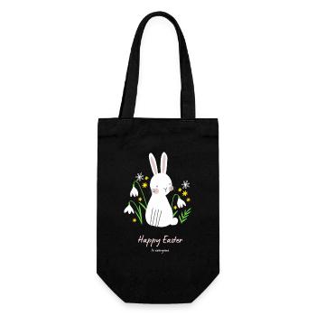 Joyeuses Pâques Lapin mignon - Sac à bouteille - noir - Devant