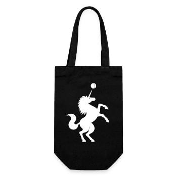 Unicorn Tennis Player Silhouette Minimalist - Gift Bag for Bottles - black - Front