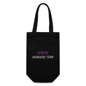 Running Team heart - Gift Bag for Bottles - black - Front
