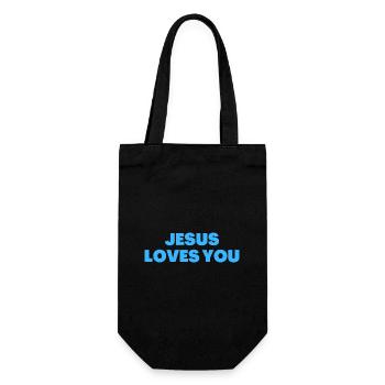 Jésus t’aime - Citations chrétiennes - Sac à bouteille - noir - Devant
