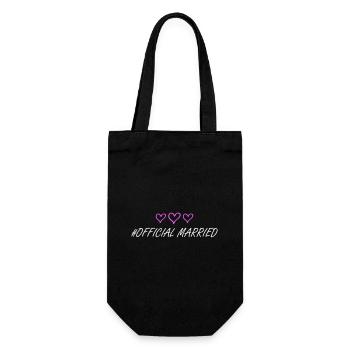 Married Wedding Heart - Gift Bag for Bottles - black - Front