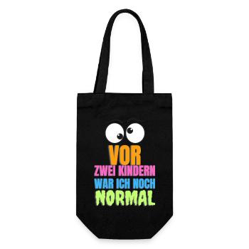 Vor zwei Kindern war ich noch normal - Spruch - Geschenkbeutel für Flaschen - Schwarz - Vorne