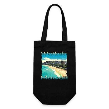 Hawaii Waikiki Beach O'ahu Honolulu Design - Geschenkbeutel für Flaschen - Schwarz - Vorne