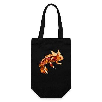 Herbstzauber mit Axolotl: Farbenfrohes Laub und Bl - Geschenkbeutel für Flaschen - Schwarz - Vorne