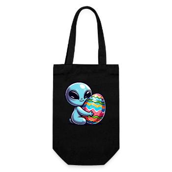 Ostern Alien Umarmung & Ei Liebe - Geschenkbeutel für Flaschen - Schwarz - Vorne