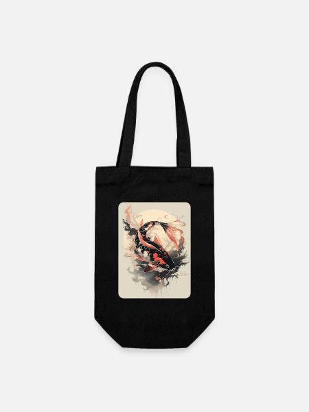 majestueuse carpe koï - Sac à bouteille - noir