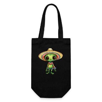 Cinco de Mayo Alien Außerirdischer Feier Design - Geschenkbeutel für Flaschen - Schwarz - Vorne