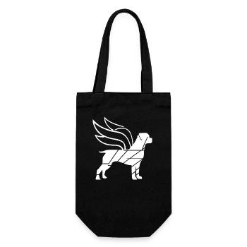 Rottweiler Angel with Wings Silhouette - Gift Bag for Bottles - black - Front