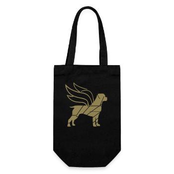 Rottweiler Angel with Wings Silhouette - Gift Bag for Bottles - black - Front