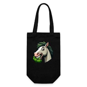 Chien Cheval Brocoli Cheveux Verts Vegan - Sac à bouteille - noir - Devant