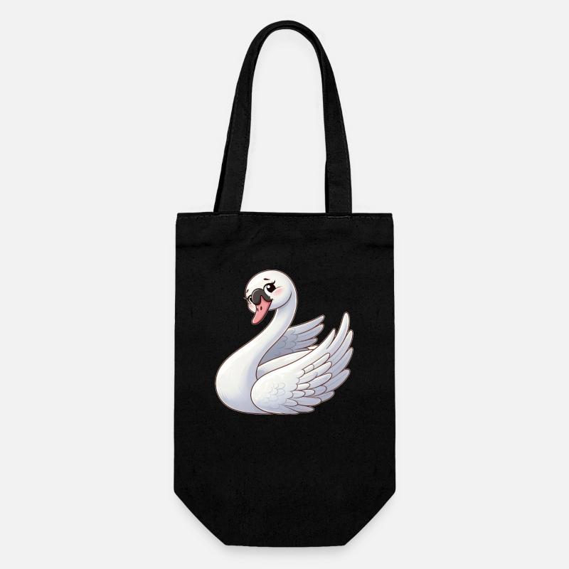 Cygne blanc comme ange céleste - Sac à bouteille - noir