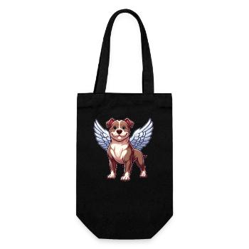 Pitbull Angel Dog Wings Design - Gift Bag for Bottles - black - Front