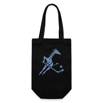 Giraffe Eishockeyspieler Silhouette Minimalistisch - Geschenkbeutel für Flaschen - Schwarz - Vorne
