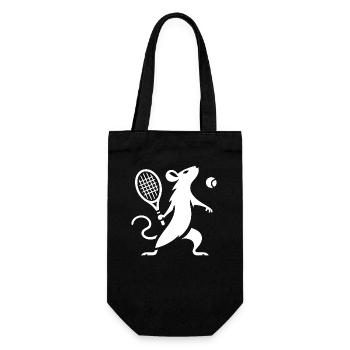 Minimalist Mouse Rat Tennis Player - Gift Bag for Bottles - black - Front