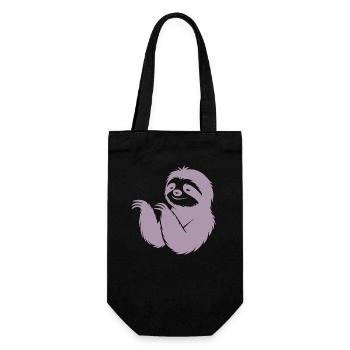 Cool paresseux silhouette portrait visage tête - Sac à bouteille - noir - Devant