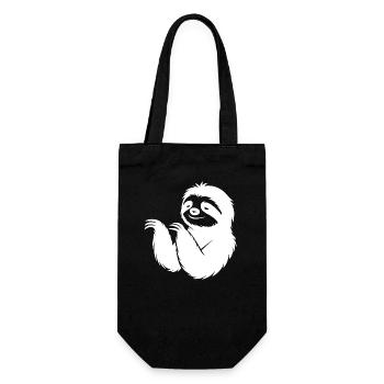 Cool paresseux silhouette portrait visage tête - Sac à bouteille - noir - Devant