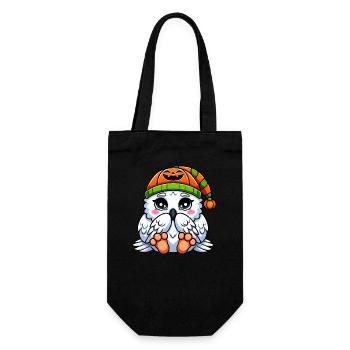Halloween Lapin Citrouille Octobre Mignon Dessin animé - Sac à bouteille - noir - Devant